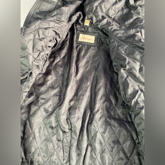 Vintage 90s Worthington Dark Black Leather Hooded Jacket Large - Picture 10 of 14